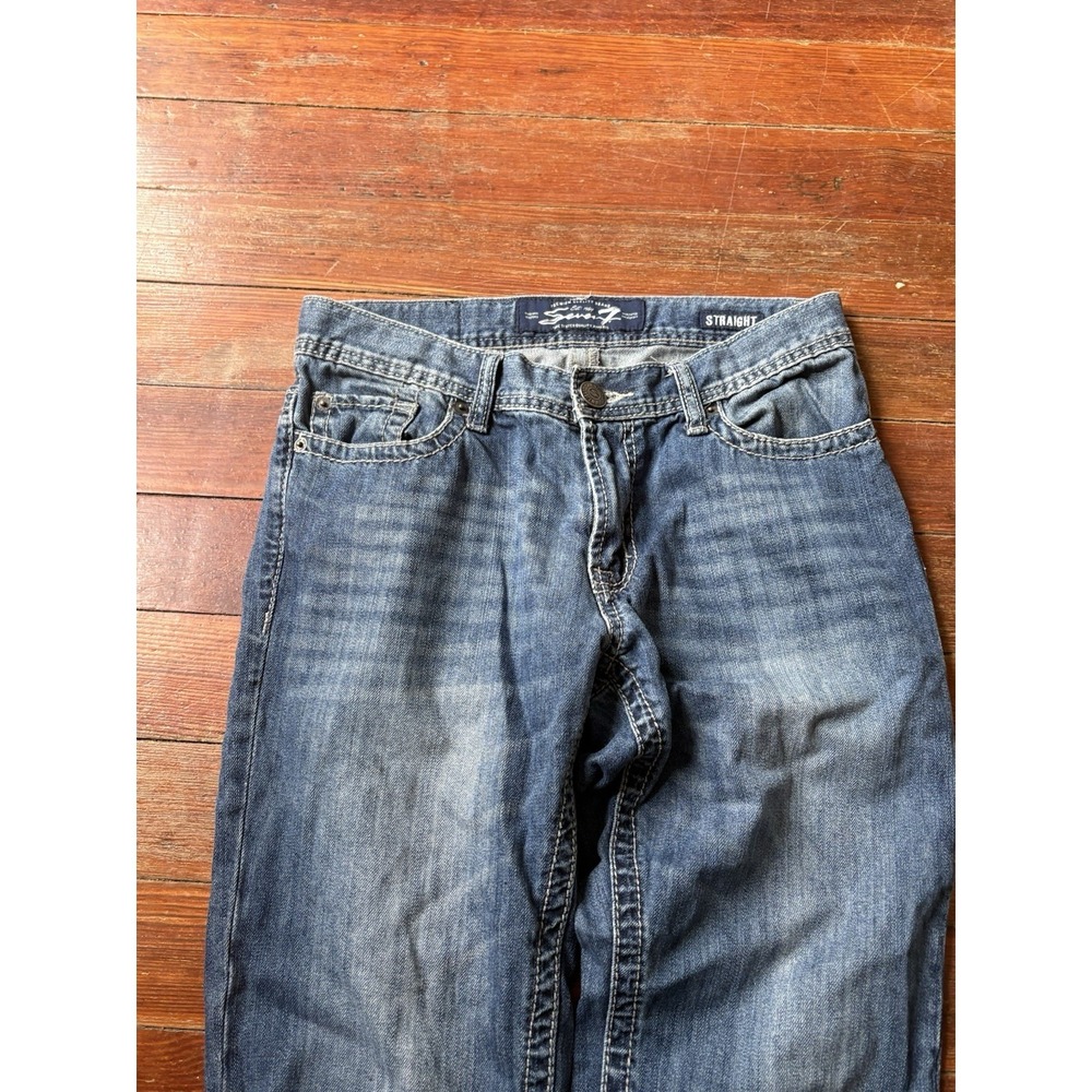 Seven7 Mens Straight Fit Stretch Jeans Blue Medium Wash 32x32 - Picture 2 of 7